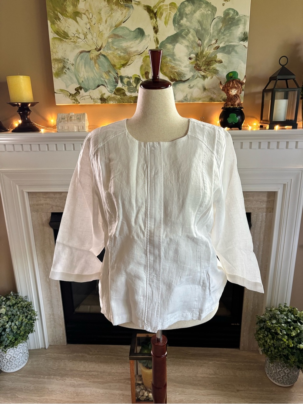 *NEW* Chico’s Casual 100% Linen Modern Alabaster Jacket - Size - 20